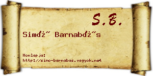 Simó Barnabás névjegykártya